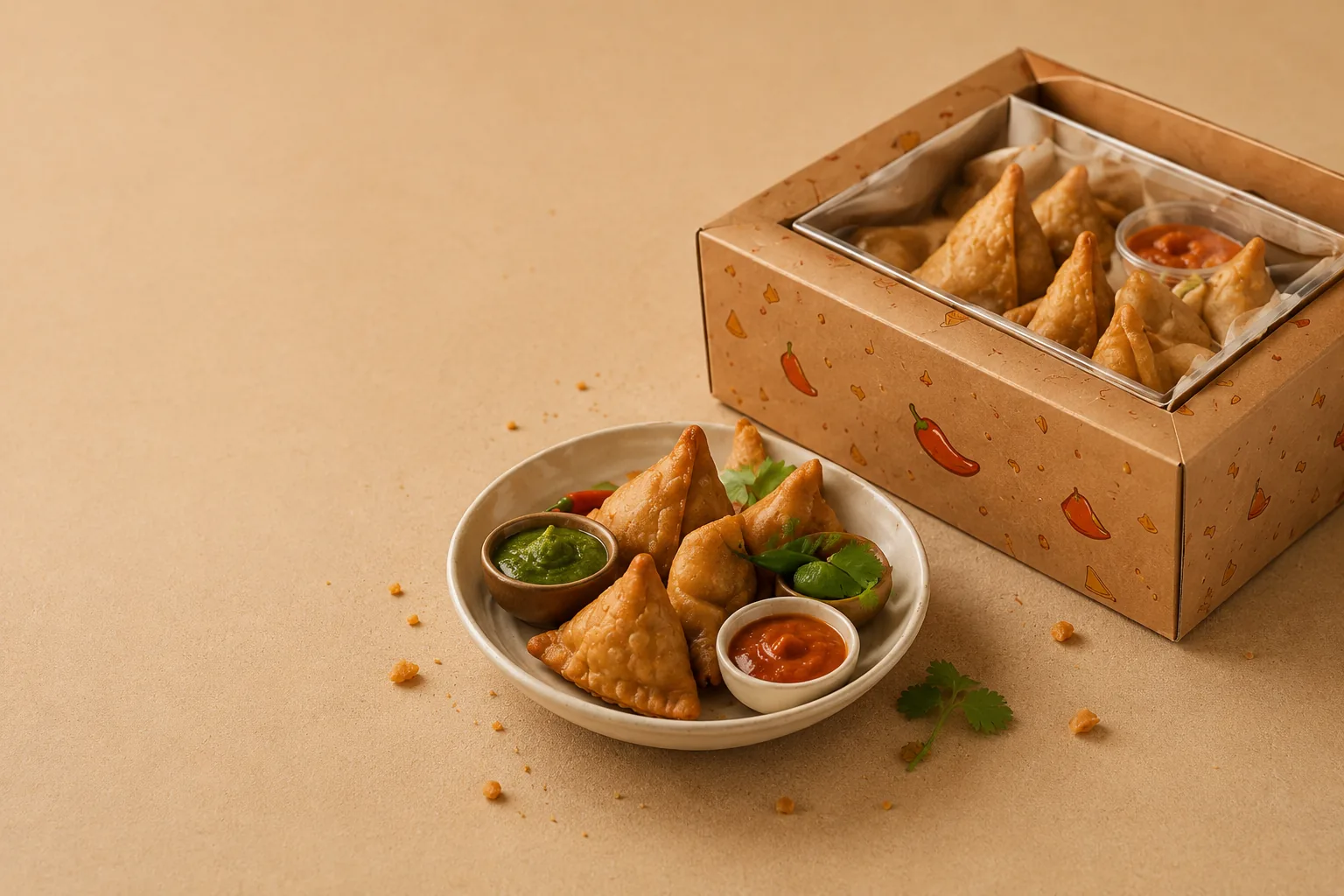 Clear lid samosa packaging